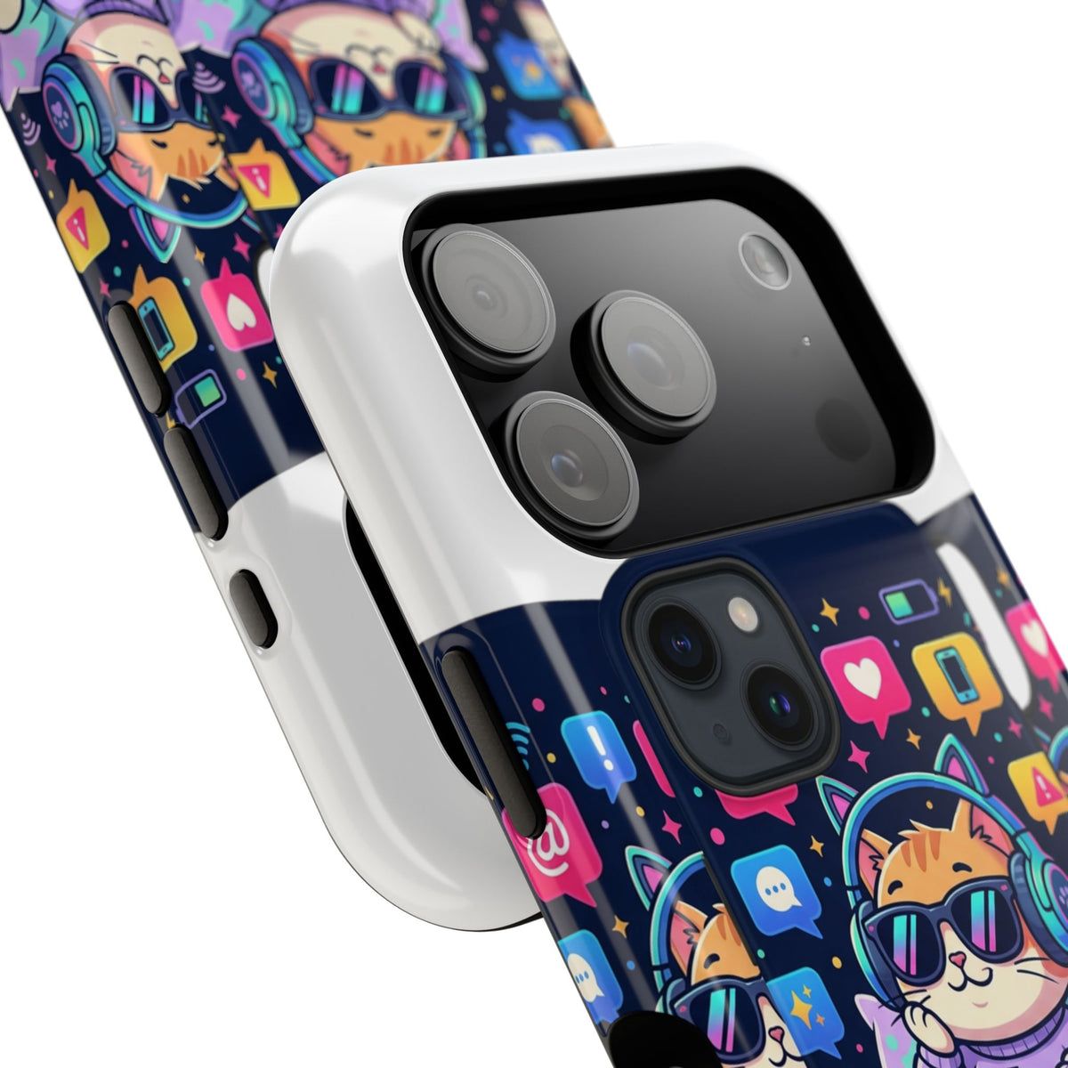 Phone Case — “I’m Not Ignoring You, I’m Recharging” Cute Gaming Cat Magnetic Impact Case by Printify
