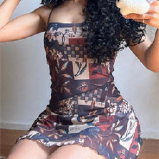 Printed Dress For Woman Fashion Suspender Skirt by Baldwin Baby Company