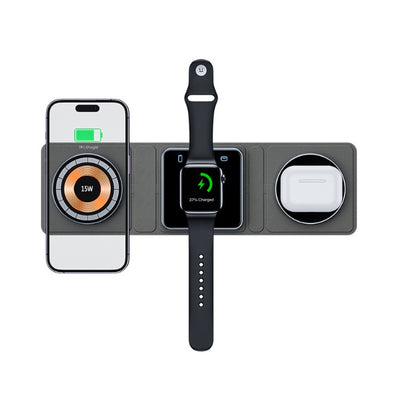 3 In 1 Magnetic Folding Wireless Charger Station For Apple Watch AirPods Phone by Baldwin Baby Company