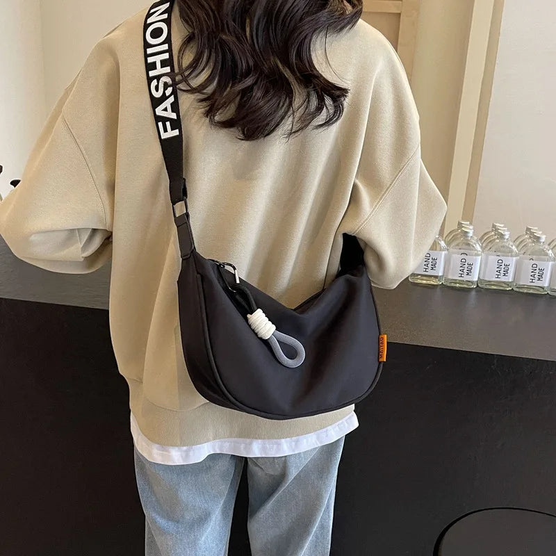 Nancy Tino Nylon Crossbody Bag Women Wide Strap Hobo Purse by Dralexda Shop