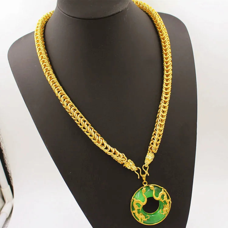 Luxury 24K 9999 Pure Gold real gold Men's Necklace Guan Gong Guanyin Faucet Pendant Necklace by Dralexda Shop