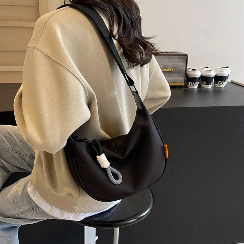 Nancy Tino Nylon Crossbody Bag Women Wide Strap Hobo Purse by Dralexda Shop