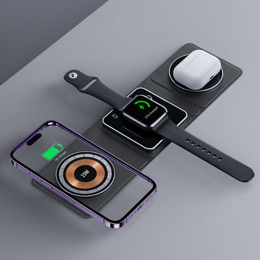 3 In 1 Magnetic Folding Wireless Charger Station For Apple Watch AirPods Phone by Baldwin Baby Company